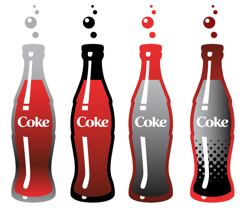 Pop art version of the Coke logo and comic balloon with CocaCola contour Pop art version of the Coke logo and comic balloon with CocaCola contour
